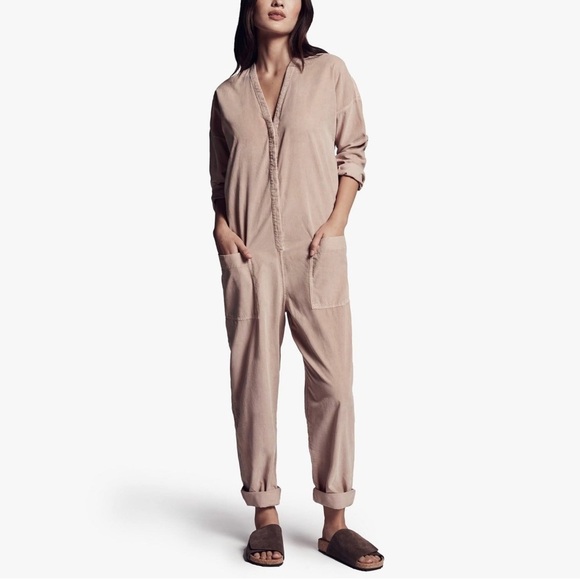 Corduroy Jumper by James Perse Los Angeles gorpcore Ultra Fine Mocha Mousse NWT - Picture 1 of 14
